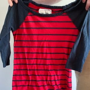 Abercrombie striped 3/4 sleeve tee
